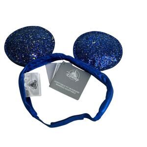 Disney blue Glittery Adaptable Fit Soft Headband Mickey Ears Youth